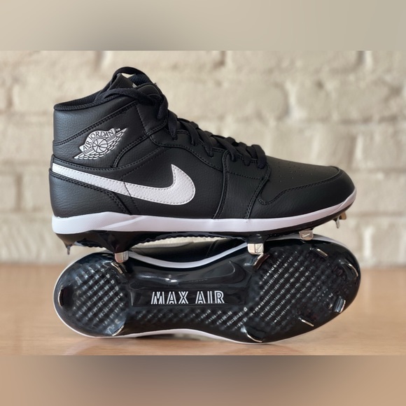 Nike Air Jordan 1 Metal AV5355-001 Men Size 10 Black White Baseball Cleat Retro main image 6